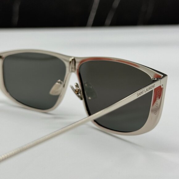 NEW SAINT LAURENT SL605 LUNA 001 SUNGLASSES WOMEN SQUARE SILVER EYEWEAR SL 605 - Picture 8 of 11